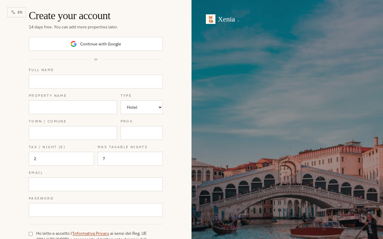 Signup form